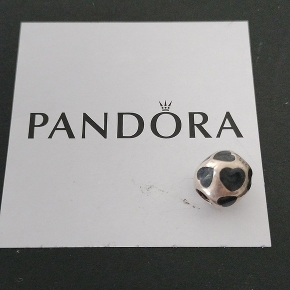 Pandora Retired Sterling Silver Love You Black Enamel Bead - 790543EN22 - Picture 4 of 6